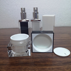 PMMA Acrylic Square Cube Skincare 15ml Cosmetic Bottles / 30g Jars