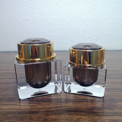 고품질 15g 30g 50g 갈색 플라스틱 PMMA 아크릴 글로드 레이팅 크림 병 공급자 화장품 포장